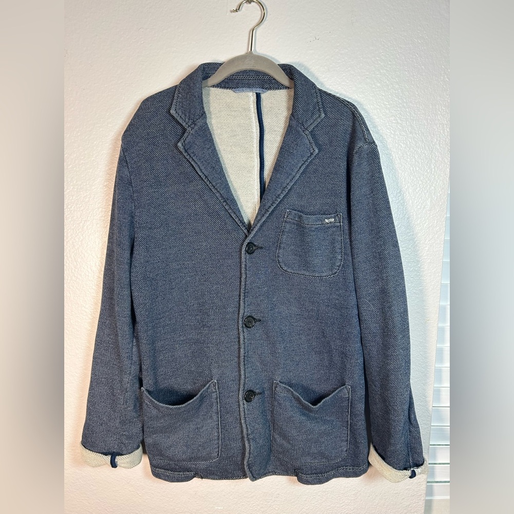 Men’s Gas Jeans Denim Blue 100% Authentic Jacket Size 50 Blazer Beyond
